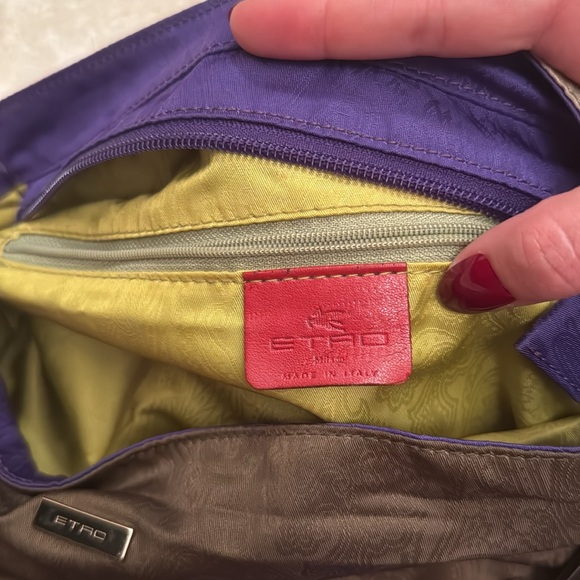 Etro Milano Made in Italy Shoulder Travel Bag Waterproof Paisley Pockets - Picture 5 of 11